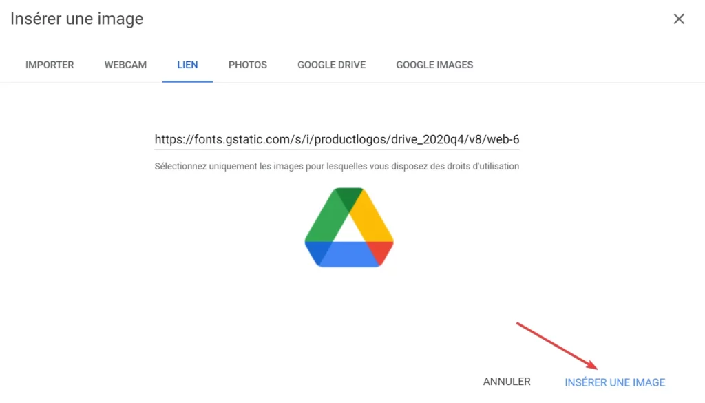 Comment insérer une image dans Google Sheets