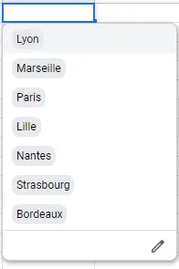 Raccourci pour modifier la liste déroulante