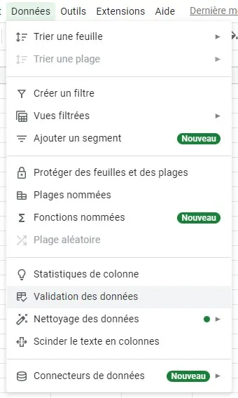 Validation des données