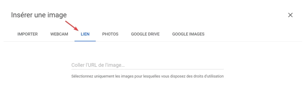 Vous pouvez choisir comment insérer une image