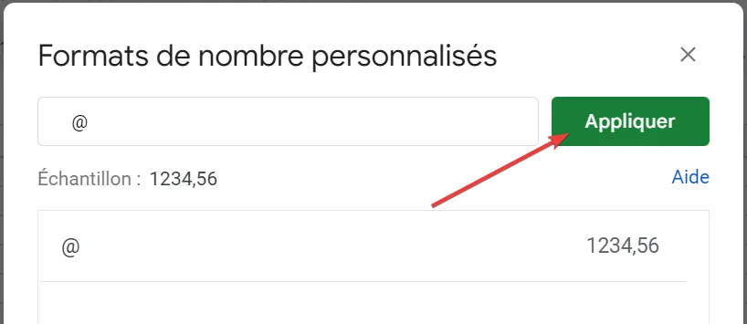 Cliquez sur Appliquer