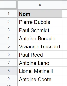 Plage de données dans la feuille de calcul dans laquelle vous souhaitez effectuer la recherche