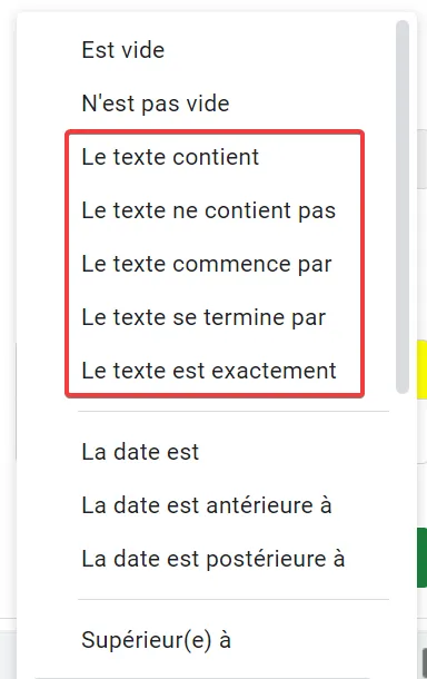 autres options de mise en forme conditionnelle