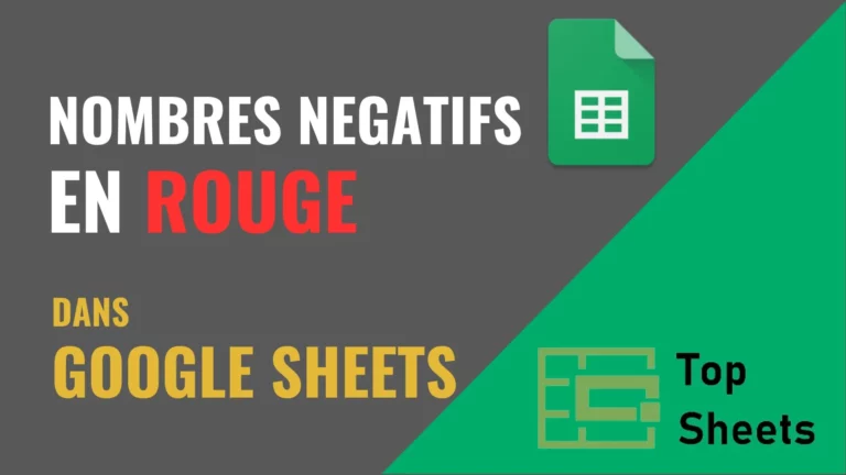 Afficher les nombres négatifs en rouge dans Google Sheets