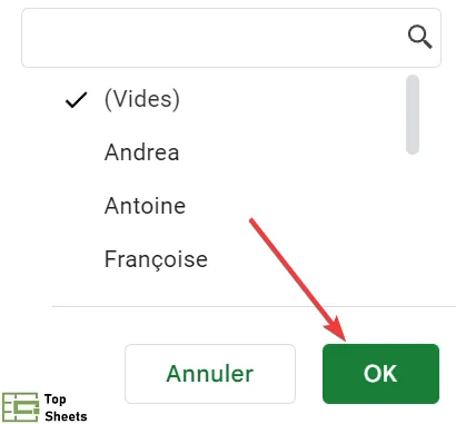 Cliquez sur OK