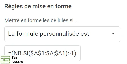 Saisissez la formule dans le champ valeur ou formule