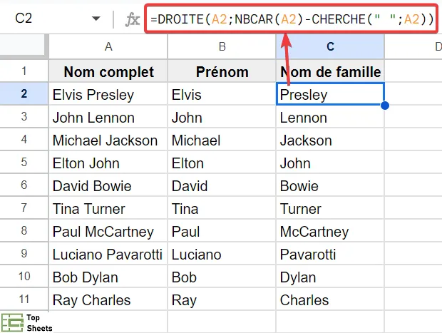 Sparer les noms et prnoms dans Google Sheets (facile)