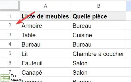 Augmenter la hauteur de ligne de la deuxième ligne