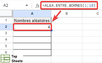 La fonction ALEA.ENTRE.BORNES