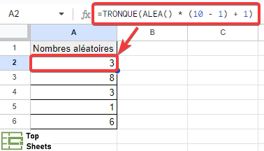 Tronquer le résultat de la fonction ALEA