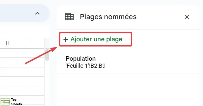 Ajouter une plage nommée
