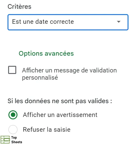 Cochez l'option Afficher un avertissement et cliquez sur Ok