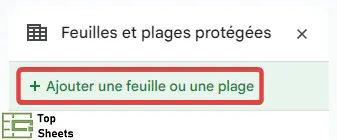 Comment ajouter une nouvelle feuille ou une plage à protéger