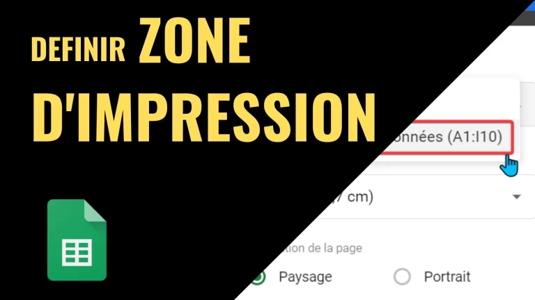 Définir zone d'impression dans Google Sheets