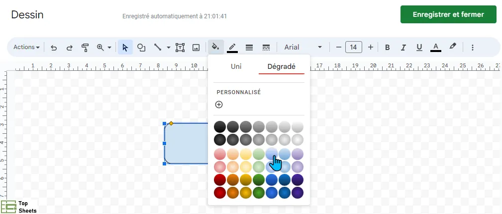 Faire un rectangle et le personnaliser