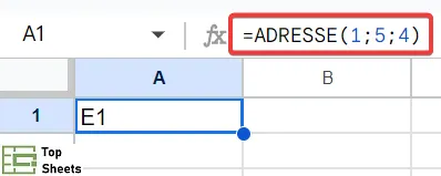 Formule ADRESSE pour obtenir l'adresse de la cellule en référence relative