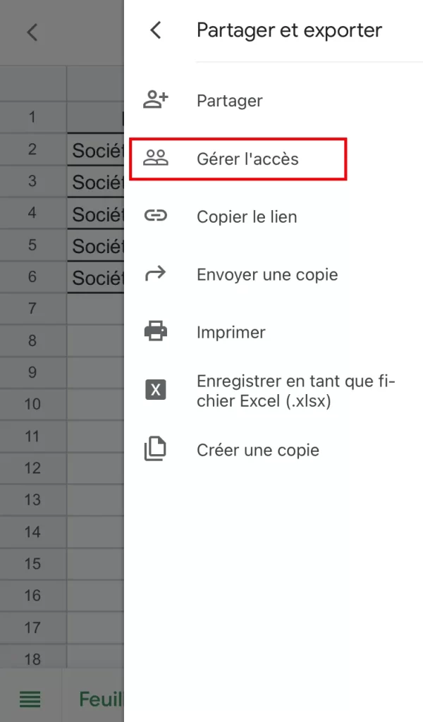 Gérer l'accès à partir du téléphone portable
