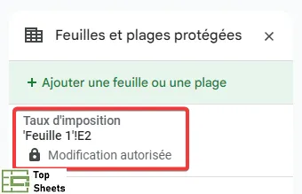 Modifier la plage protégée