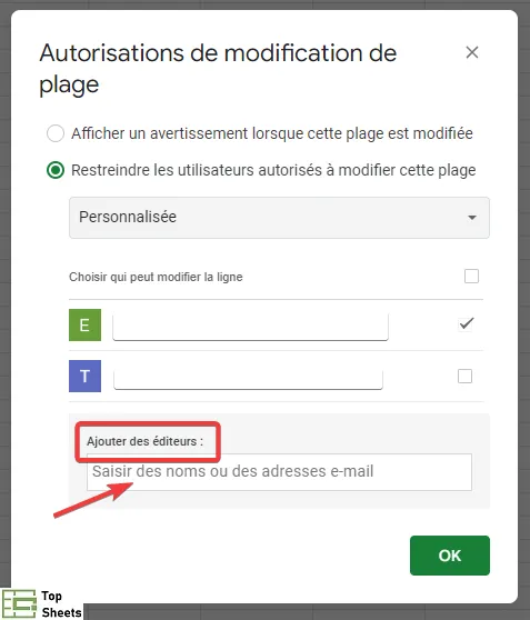 Modifier les autorisations d'accès aux cellules protégées dans Google Sheets