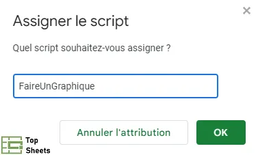 Saisissez le nom du script à affecter au bouton