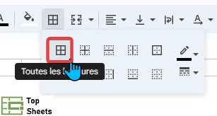 Ajouter le quadrillage pour toutes les bordures sélectionnées
