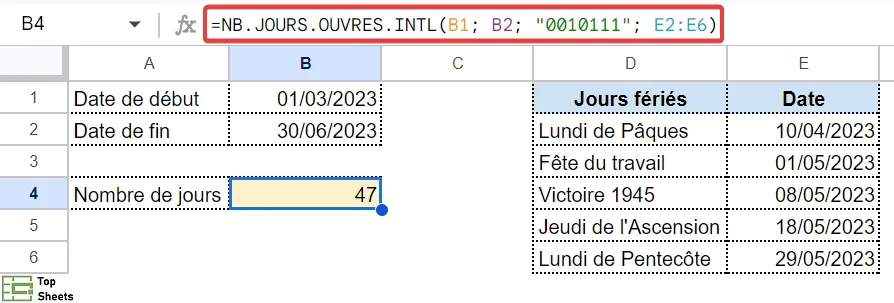 Calcul du nombre de jours travaillés avec un emploi à temps partiel