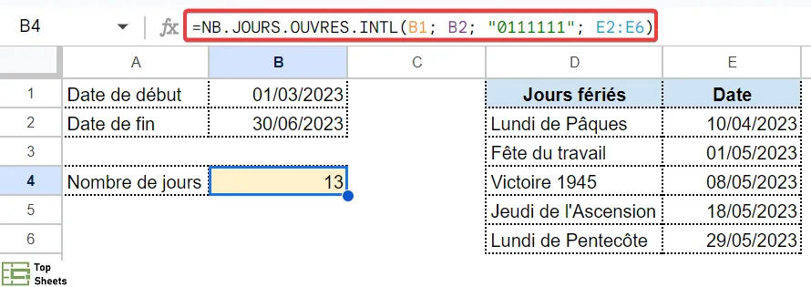 Calculer le nombre de lundis entre deux dates