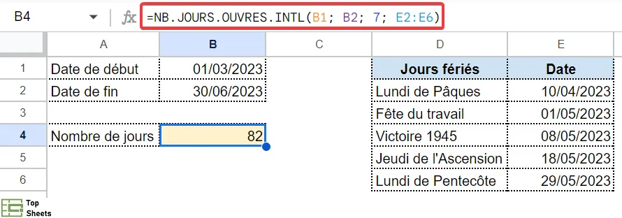 Calculer les jours ouvrés entre deux jours lorsque les jours de week-end sont le vendredi et le samedi