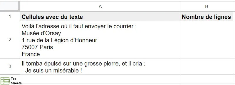 Compter le nombre de lignes dans Google Sheets - plage de données