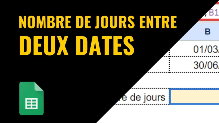 le nombre de jours entre deux dates dans Google Sheets