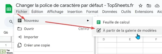 Cliquez sur À partir de la galerie de modèles