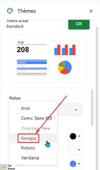 comment changer la police par défaut dans Google Sheets