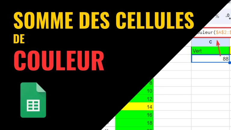Faire la somme des cellules de couleur dans Google Sheets