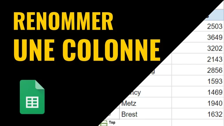 Renommer une colonne dans Google Sheets
