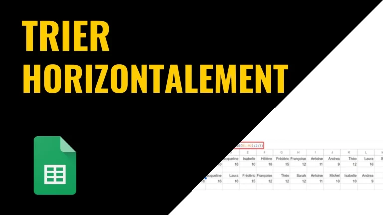 Trier horizontalement dans Google Sheets