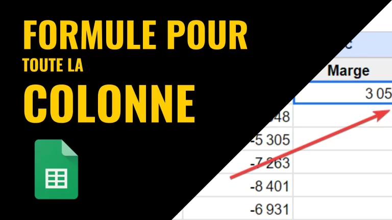 Appliquer une formule à toute la colonne