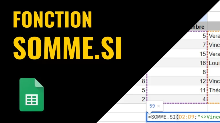 Fonction SOMME.SI dans Google Sheets