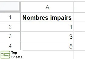 Une suite de nombres impairs