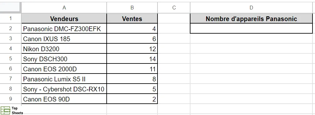 Utiliser SOMME.SI avec des données et une astérisque