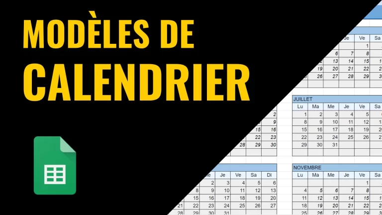 modèle de calendrier dans Google Sheets