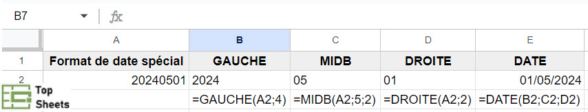 Convertir un nombre au format AAAAMMJJ en date valide dans Google Sheets