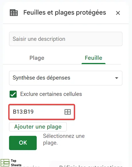 Exclure les dépenses prévisionnelles de la protection