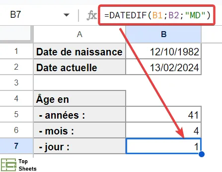 Calculer les jours écoulés entre deux dates dans Google Sheets