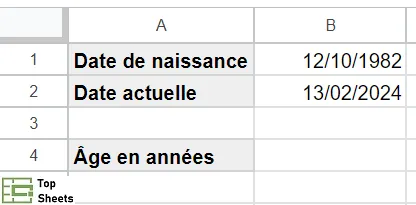 Des données pour calculer l'âge
