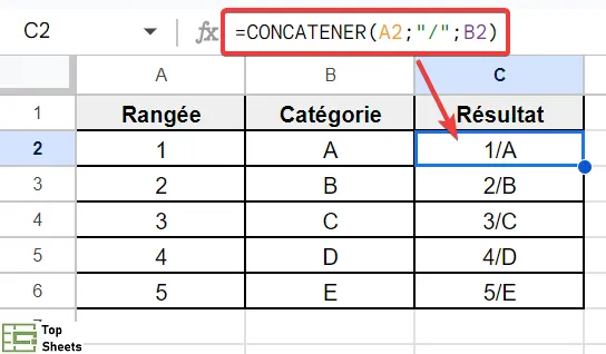 Fonction CONCATENER avec un séparateur