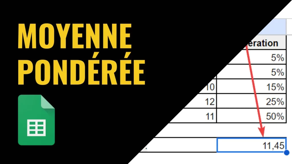Moyenne pondérée dans Google Sheets