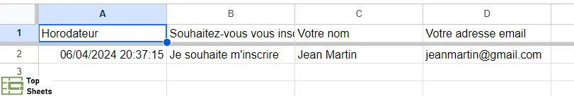 Je vérifie les réponses collectées par Google Forms dans Google Sheets
