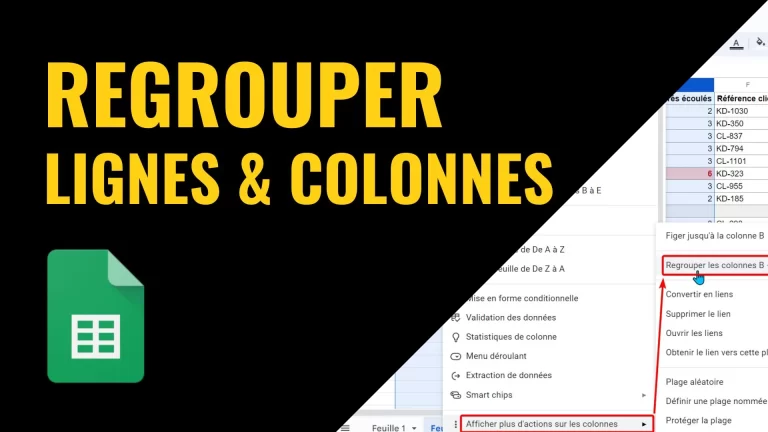 Regrouper lignes et colonnes dans Google Sheets
