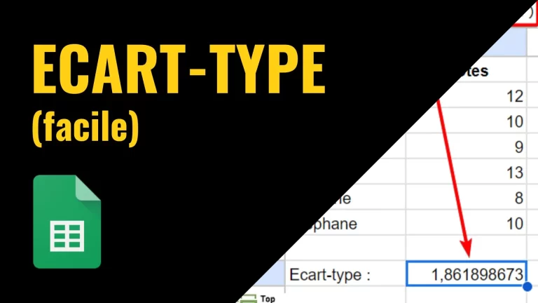 Ecart-type dans Google Sheets