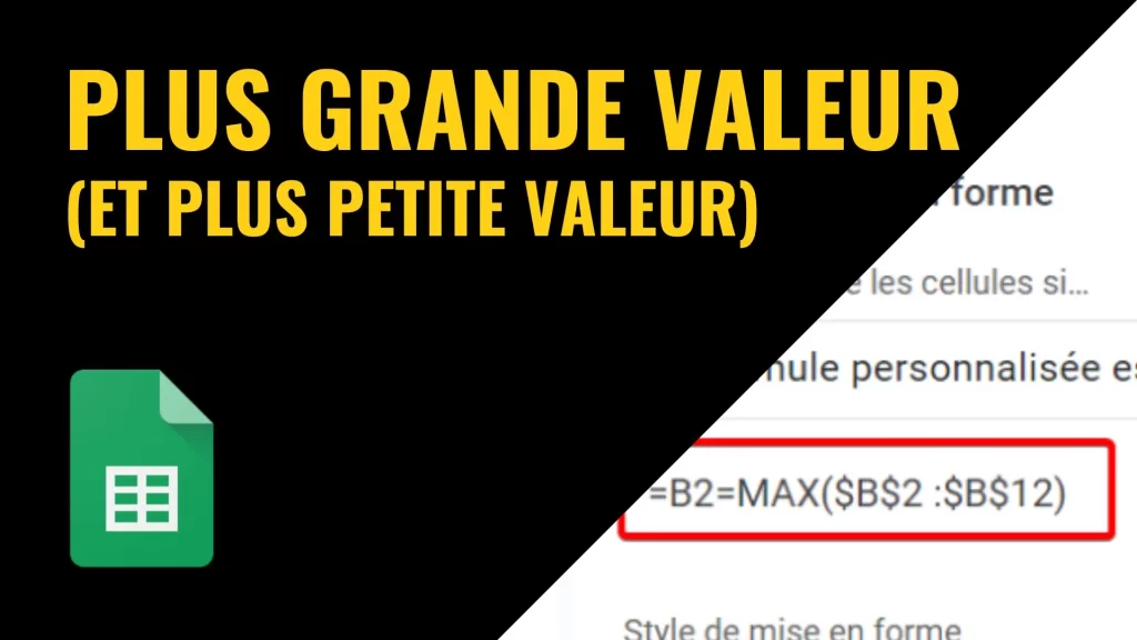Plus grande valeur dans Google Sheets